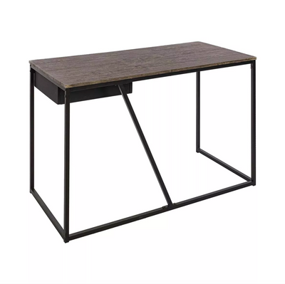 AYLER -  Retro industrial desk walnut wood