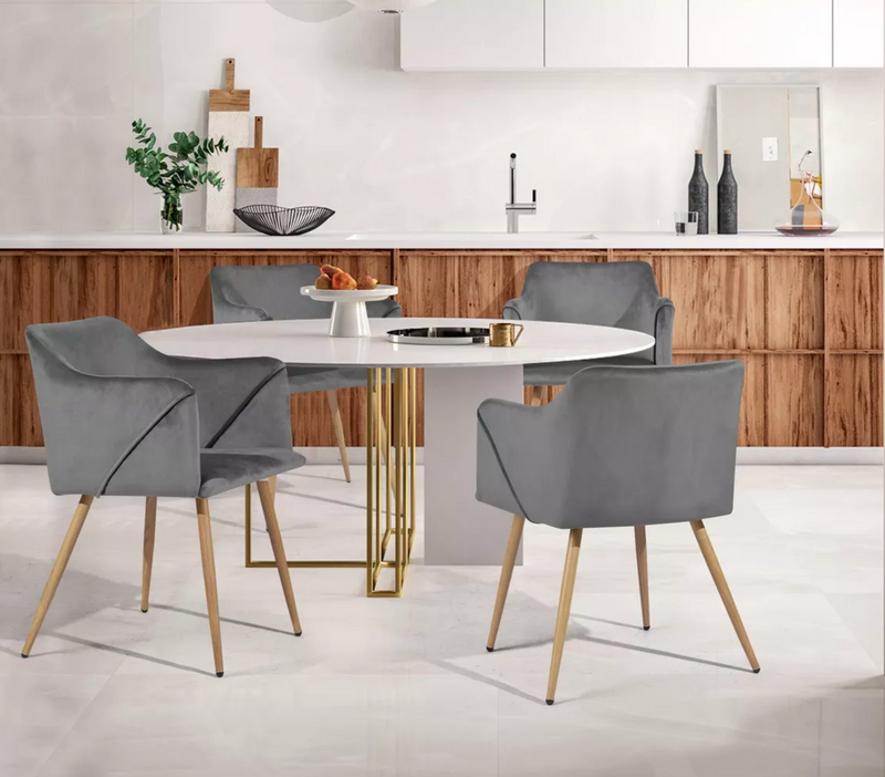ALDRIDGE - Scandinavian style velvet dining chairs - Set of 2