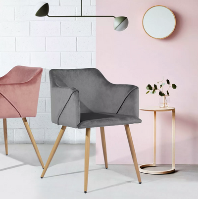 ALDRIDGE - Scandinavian style velvet dining chairs - Set of 2
