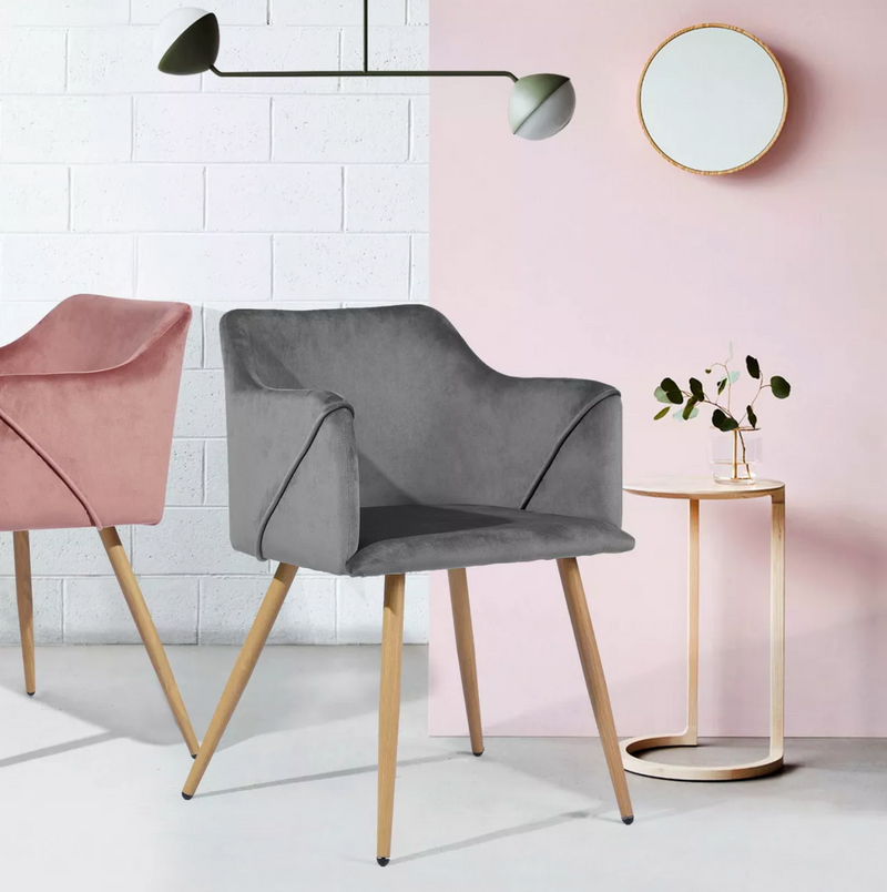 ALDRIDGE - Scandinavian style velvet dining chairs - Set of 2