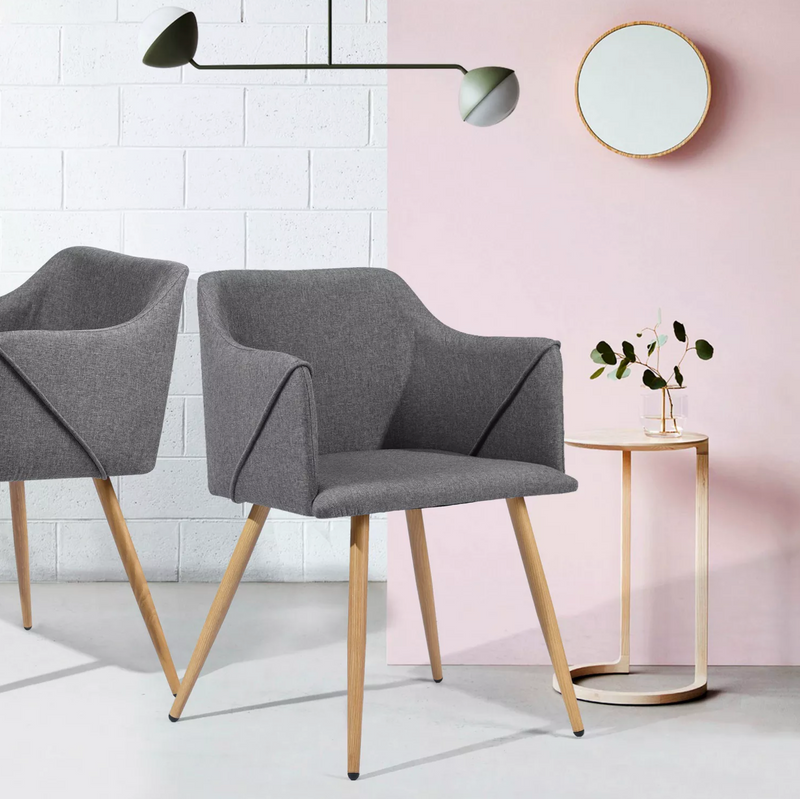 ALDRIDGE - Scandinavian style velvet dining chairs - Set of 2