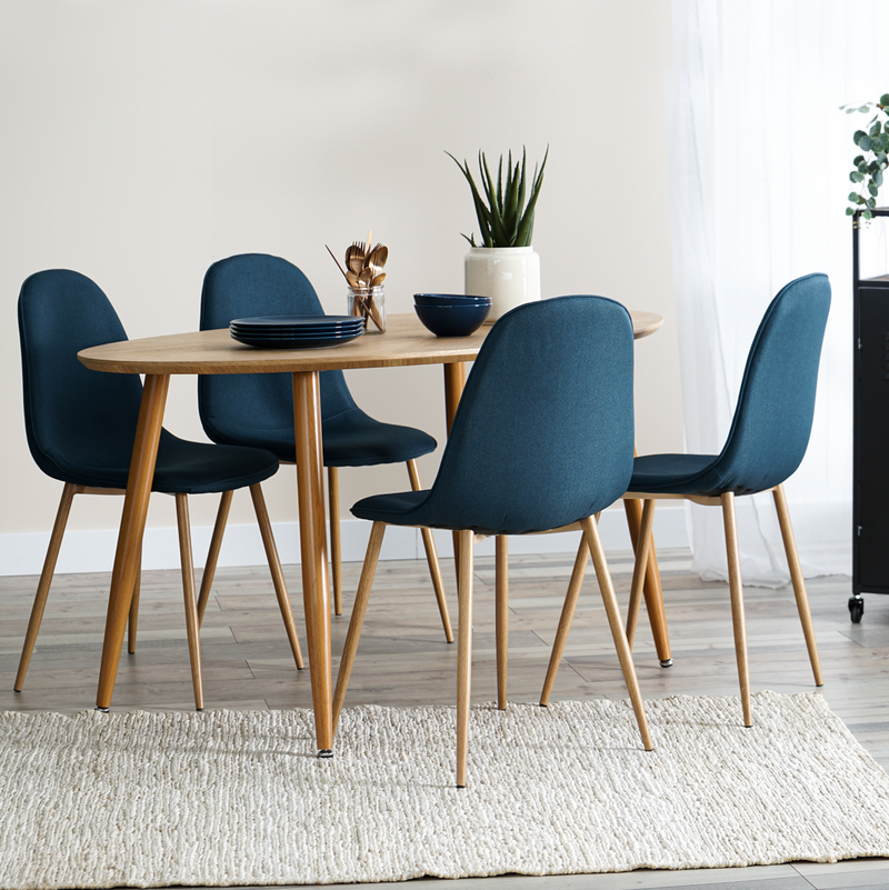 CHARLTON PIPPING - Scandinavian fabric chairs - Set of 4