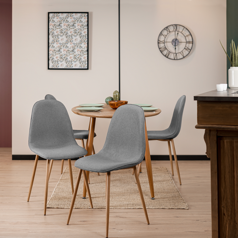 CHARLTON PIPPING - Scandinavian fabric chairs - Set of 4