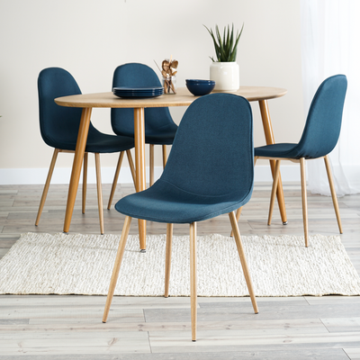 CHARLTON PIPPING - Scandinavian fabric chairs - Set of 4