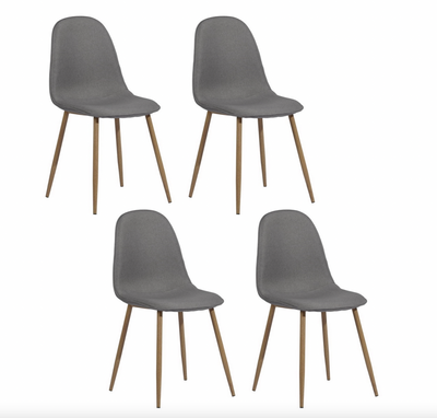 CHARLTON PIPPING - Scandinavian fabric chairs - Set of 4