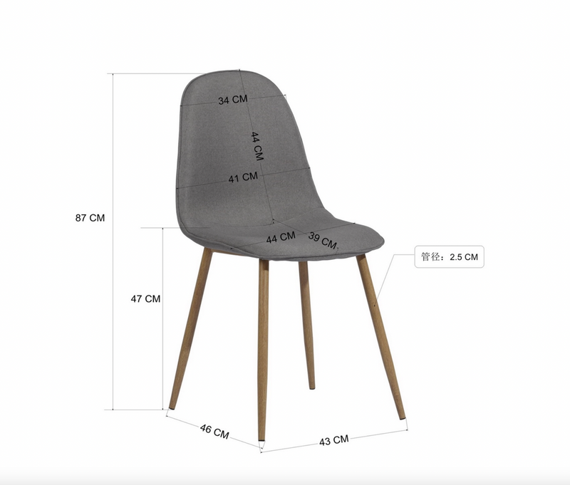 CHARLTON PIPPING - Scandinavian fabric chairs - Set of 4