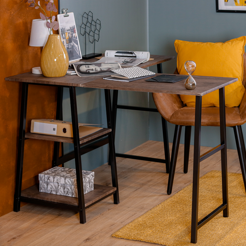 DROGBA - Corner desk with shelves