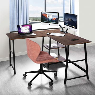 DROGBA - Corner desk with shelves