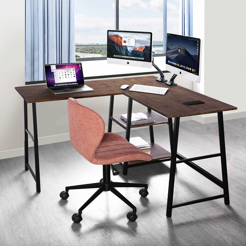 DROGBA - Corner desk with shelves