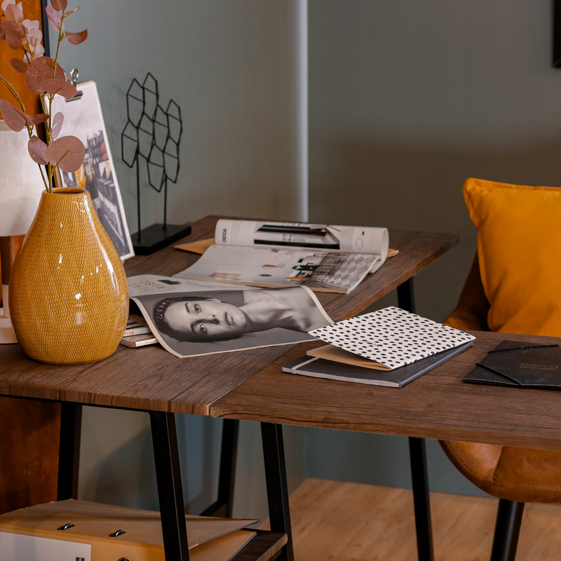 DROGBA - Corner desk with shelves