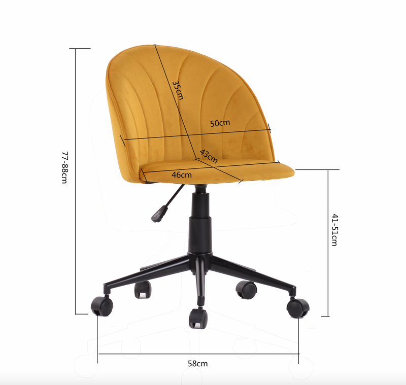 DUDLEY VELVET - Adjustable office chair