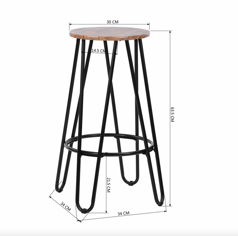 ESSIA - Industrial bar stools - Set of 2