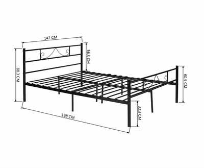 BEARD - Classic metal double bed frame
