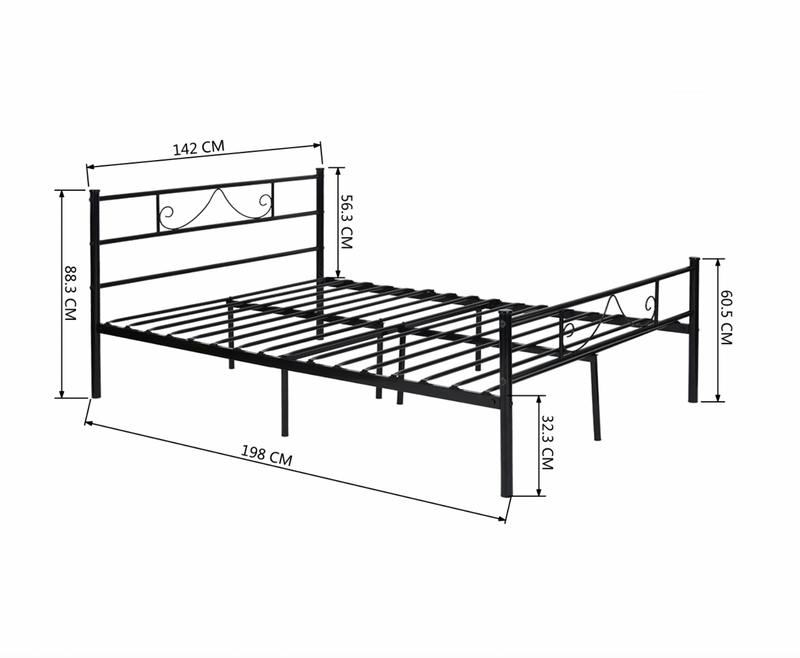 BEARD - Classic metal double bed frame