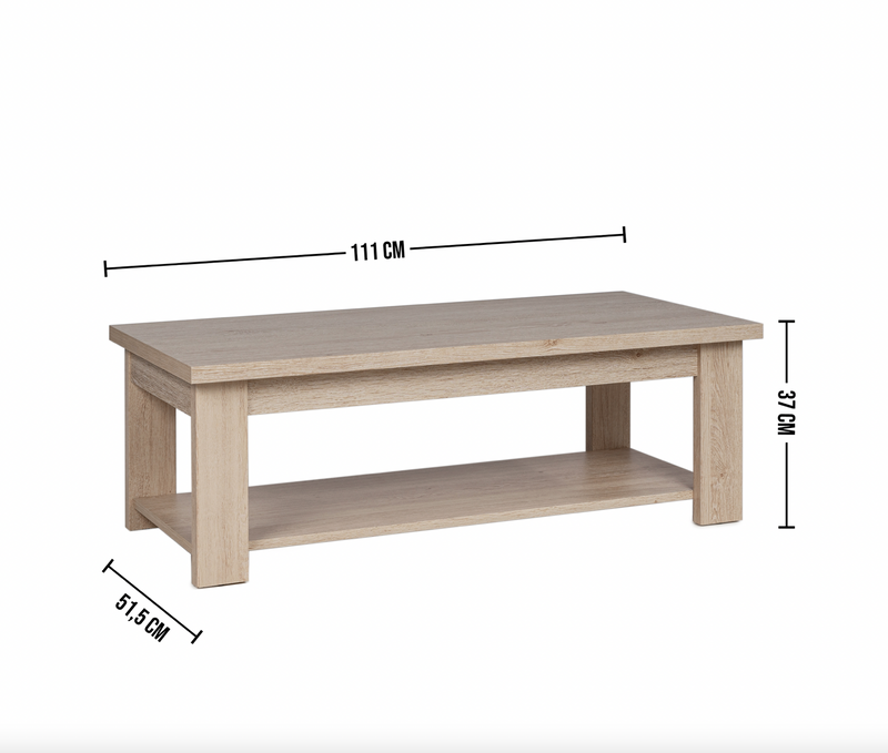 COLINE - Modern coffee table in ceruse oak