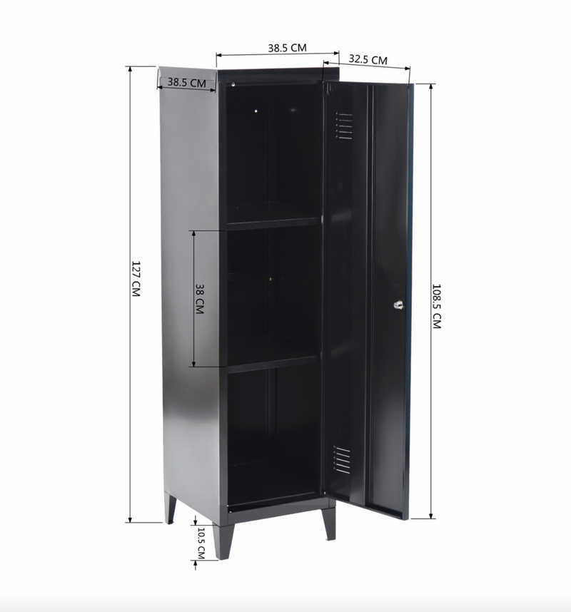 COUNCILBLUFFS - Metal cabinet with lock