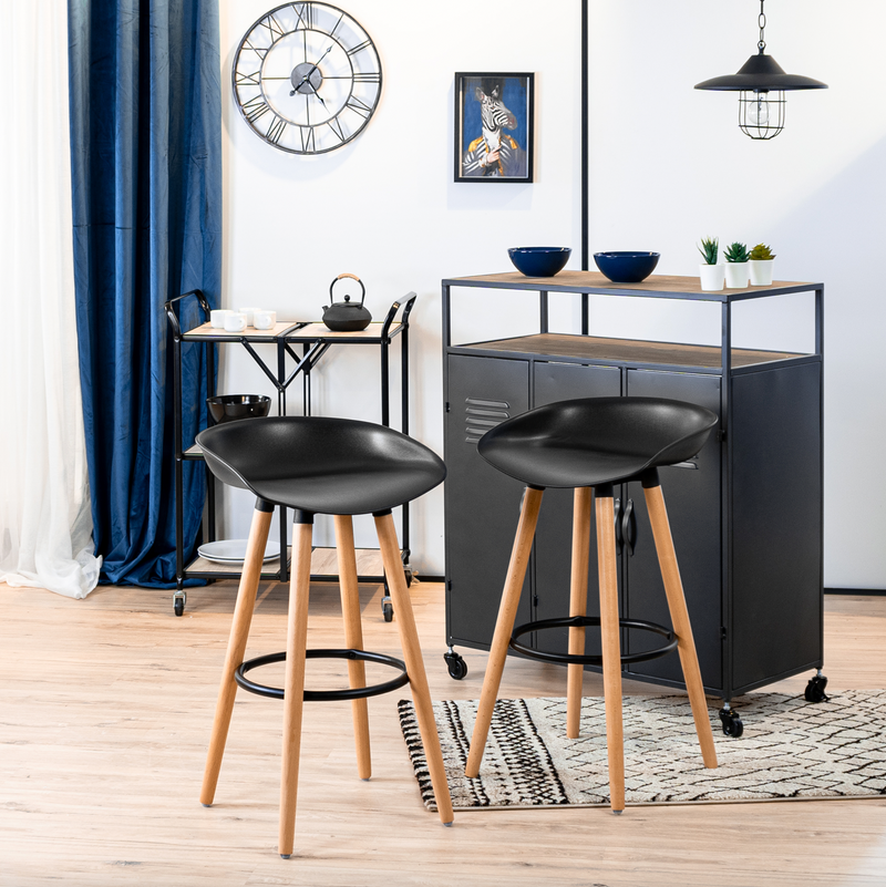 DEARBORN - Scandinavian Bar Stool - Set of 2