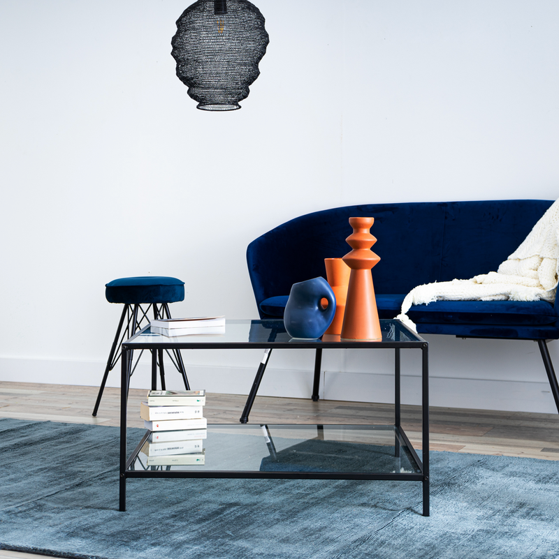 HUDD - Square coffee table - Tempered glass