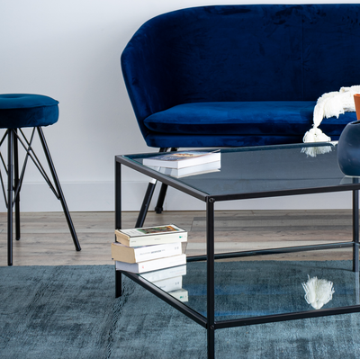 HUDD - Square coffee table - Tempered glass