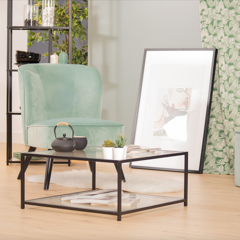 HUDD - Square coffee table - Tempered glass