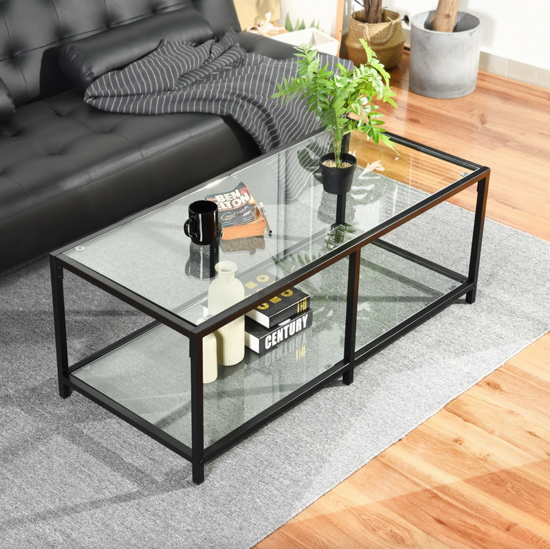 JUSTIN - Glass coffee table - Rectangular