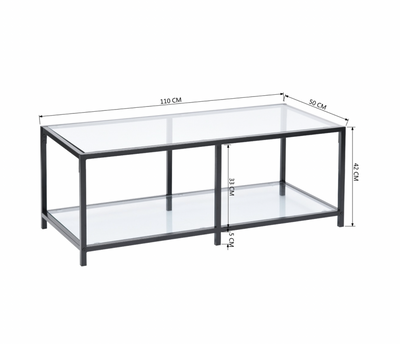 JUSTIN - Glass coffee table - Rectangular