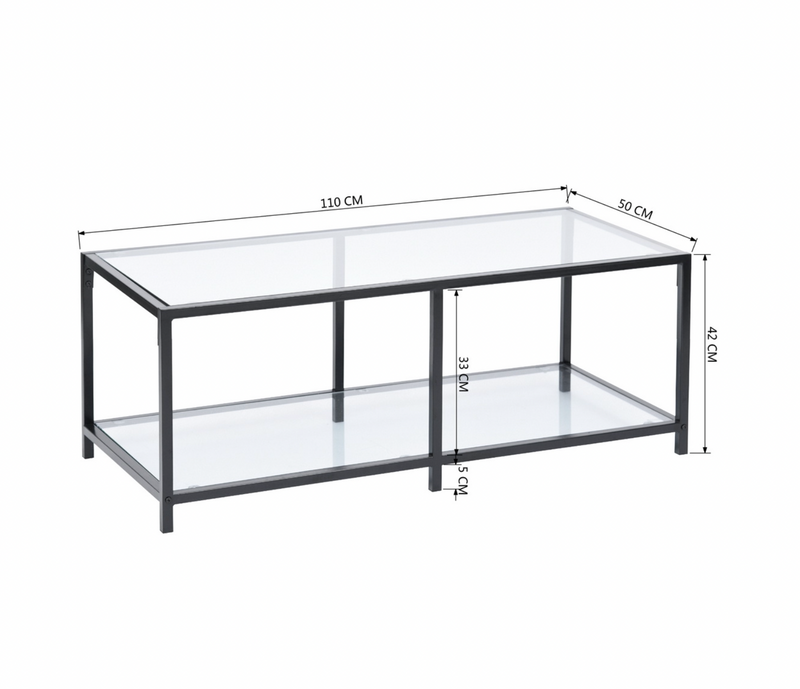 JUSTIN - Glass coffee table - Rectangular
