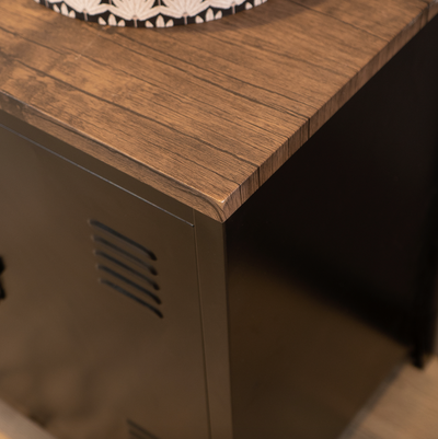 MATAPOURI MDF - Metal TV cabinet with wooden case above