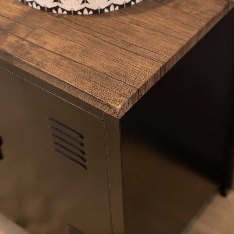 MATAPOURI MDF - Metal TV cabinet with wooden case above