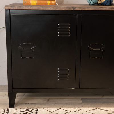 MATAPOURI MDF - Metal TV cabinet with wooden case above