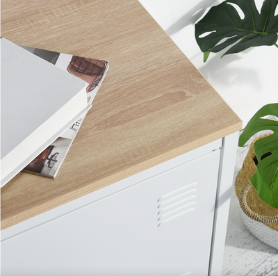 MATAPOURI MDF - Metal TV cabinet with wooden case above