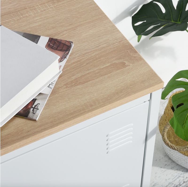 MATAPOURI MDF - Metal TV cabinet with wooden case above