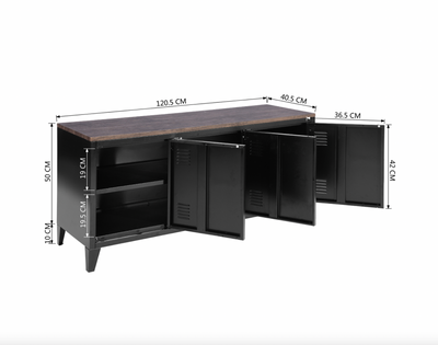 MATAPOURI MDF - Metal TV cabinet with wooden case above