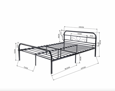 MILO  - Double bed metal slats