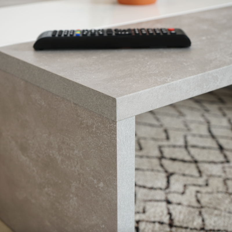 MUFFIN - Design coffee table in concrete and white glossy