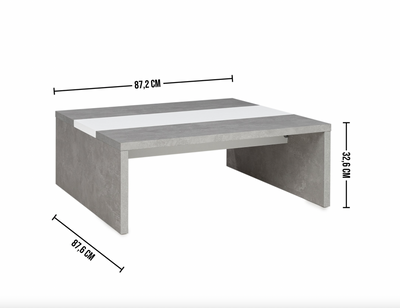 MUFFIN - Design coffee table in concrete and white glossy