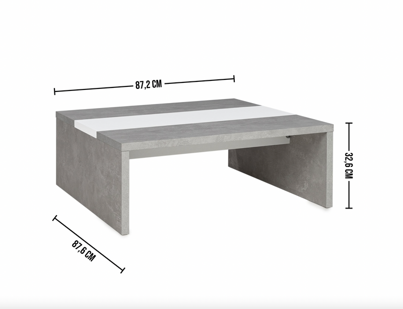 MUFFIN - Design coffee table in concrete and white glossy