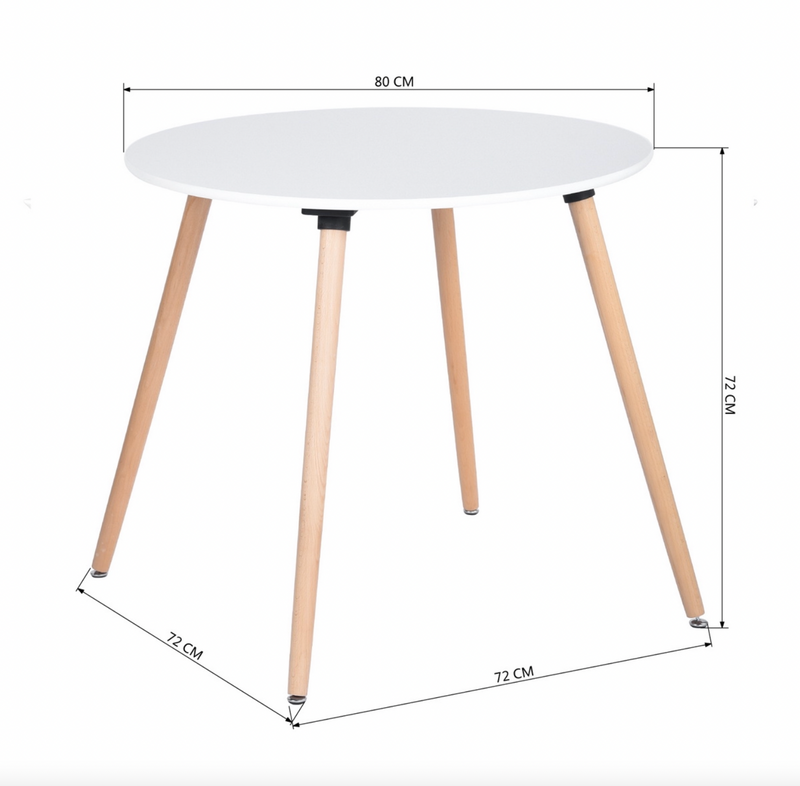 ROOKIE - Round dining table 80X80