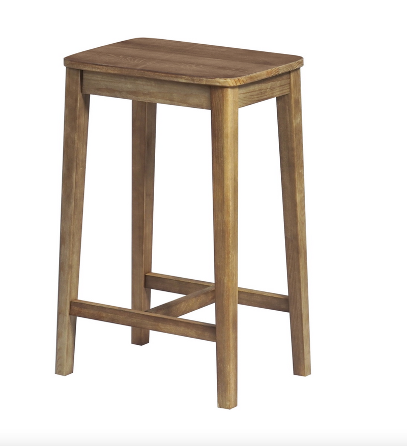 RORIC - Solid wood retro bar stools - Set of 2