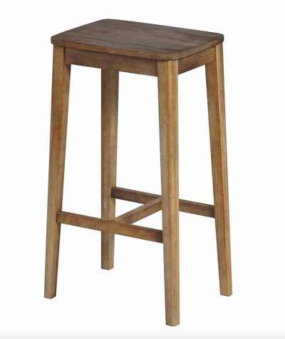 RORIC - Solid wood retro bar stools - Set of 2