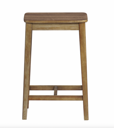 RORIC - Solid wood retro bar stools - Set of 2