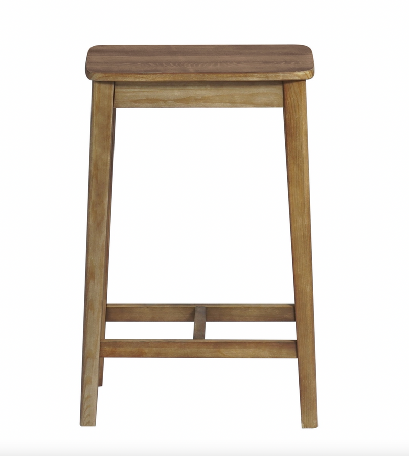 RORIC - Solid wood retro bar stools - Set of 2