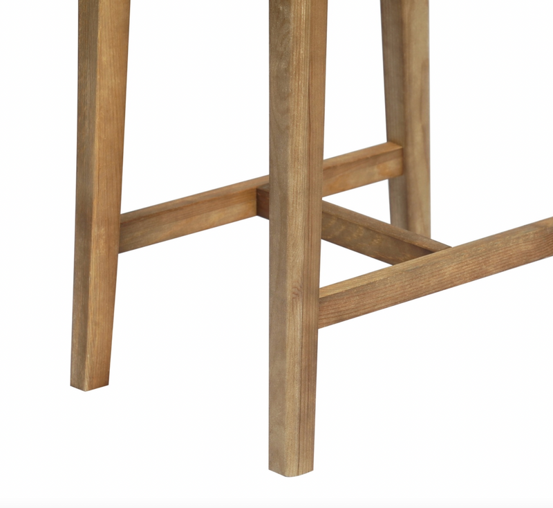 RORIC - Solid wood retro bar stools - Set of 2