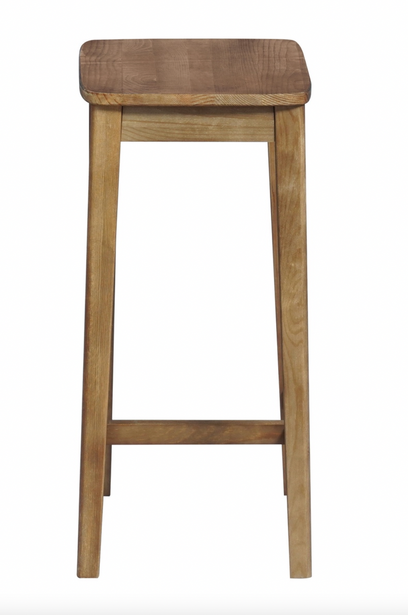 RORIC - Solid wood retro bar stools - Set of 2