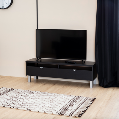 SAMY - TV stand in white Design TV stand with storage in black