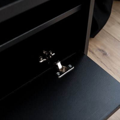 SAMY - TV stand in white Design TV stand with storage in black