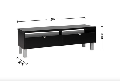 SAMY - TV stand in white Design TV stand with storage in black