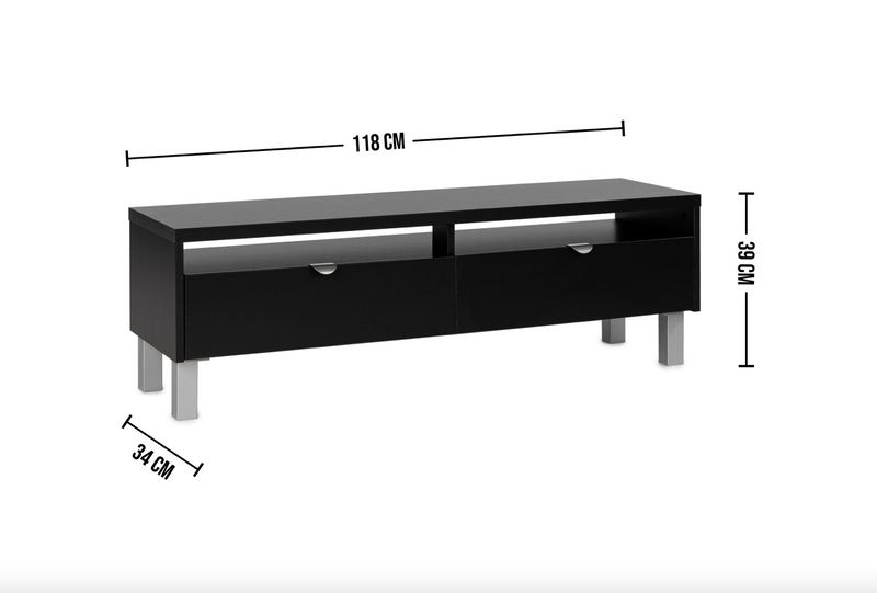 SAMY - TV stand in white Design TV stand with storage in black