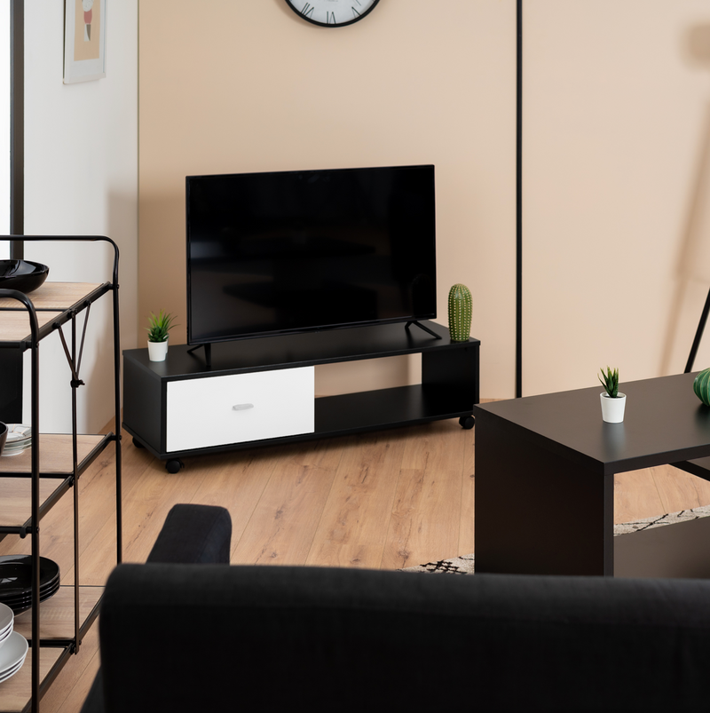 SONALY - TV cabinet in design with black and white storag