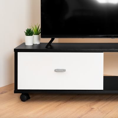 SONALY - TV cabinet in design with black and white storag